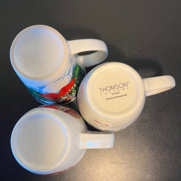 Lot of 3 Vintage Snowmen & Santa Claus Christmas Winter Holiday Ceramic Mugs - Picture 12 of 14